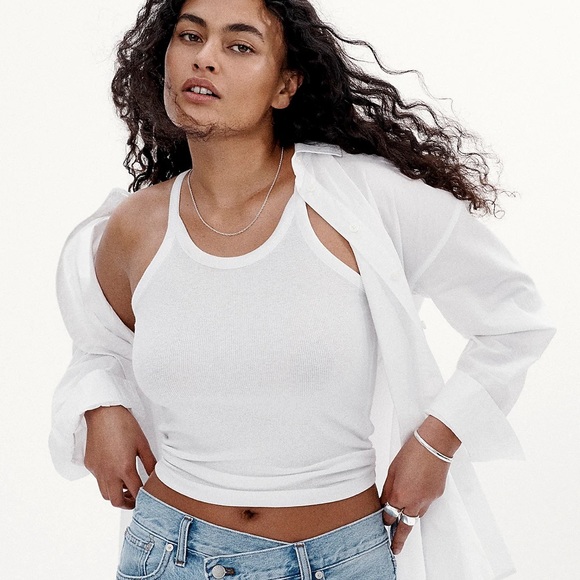 Madewell Tops - Madewell Brightside Lucia White Tank Top Size Small